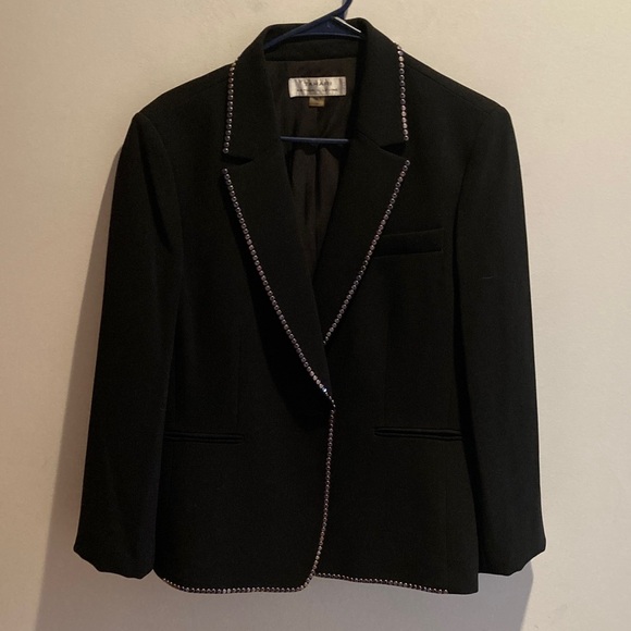 Tahari Jackets & Blazers - Tahari Black Blazer with silver studs trim
